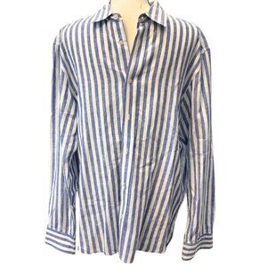 H&M Striped Linen Button Down Shirt